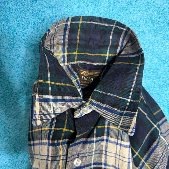 Vintage Viyella Plaid Shirt Men’s Fits M/L Green Gray Button Up Long Sleeve - Picture 10 of 13